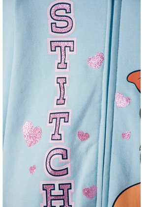 Buzo De Stitch Y Capybara Con Cierre Azul Para Niña 2T A 6T 2T