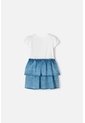 Vestido De Minnie Mouse Marfil Y Azul De Falda Con Boleros Para Niña 2T A 5T 4T de Disney