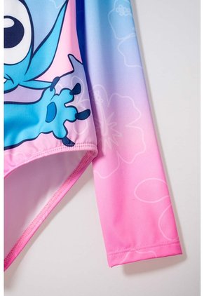 Vestido De Baño De Stitch  Manga Larga Multicolor Para Niña 8