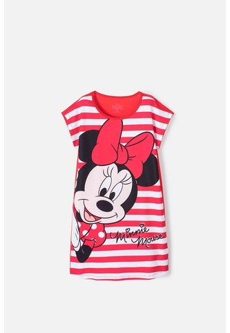 Pijama De Minnie Mouse  Tipo Batola De Rayas Rojo Y Blanco Para Niña 12 Disney