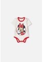 Body De Minnie Mouse Manga Corta Marfil Para Bebé Niña 3-6 de Disney