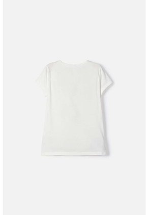 Camiseta De Minnie Mouse Manga Corta Marfil Para Niña 8