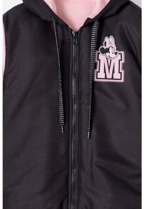 Chaqueta De Minnie Mouse Negra Y Rosada Impermeable Para Niña 8