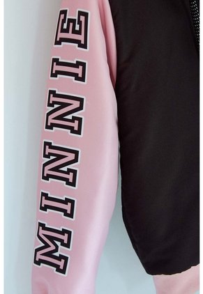 Chaqueta De Minnie Mouse Negra Y Rosada Impermeable Para Niña 8