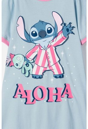 Pijama De Stitch Azul Tipo Batola Para Niña 8
