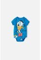 Body Del Pato Donald Manga Corta Azul Para Bebé Niño 9-12 de Disney