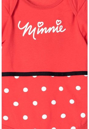 Body De Minnie Mouse Manga Corta Negro Y Rojo Para Bebé Niña 18-24