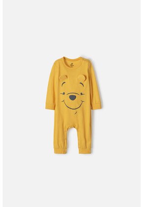 Pijama De Winnie The Pooh Mostaza Manga Larga Para Bebé Género Neutro 9-12