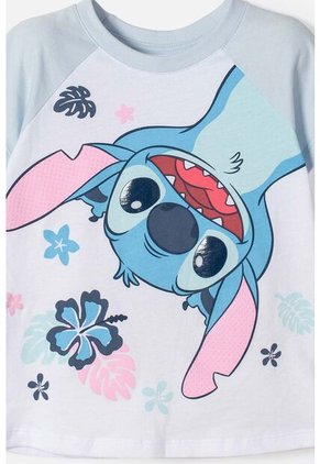 Camiseta De Stitch Manga Corta Blanco Para Niña 2T A  5T 3T