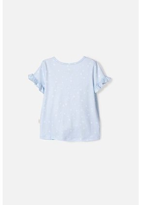 Camiseta De Frozen Manga Corta Azul Cielo Para Niña 2T A 6T 2T