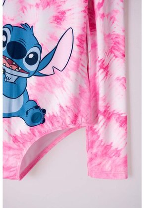 Vestido De Baño De Stitch Fucsia Manga Larga Para Niña 8