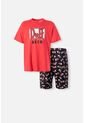 Pijama De Los Simpson De Pantalón Corto Rojo Y Negro Para Hombre S de Disney