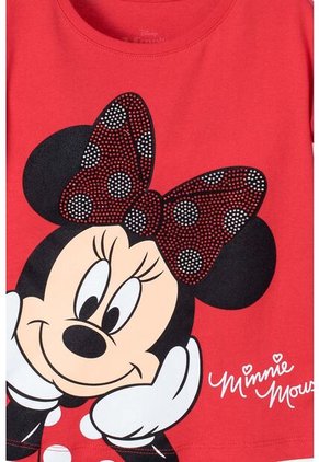 Camiseta De Minnie Mouse Roja Estampada Para Niña De 2T A 5T 4T