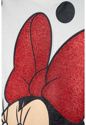 Camiseta De Minnie Mouse Manga Corta Marfil Para Niña 12