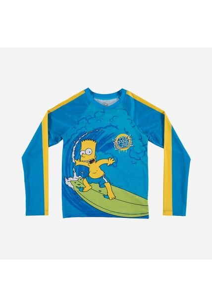 Camiseta De Baño Simpsons Manga Larga Amarillo Y Azul Para Niño 12
