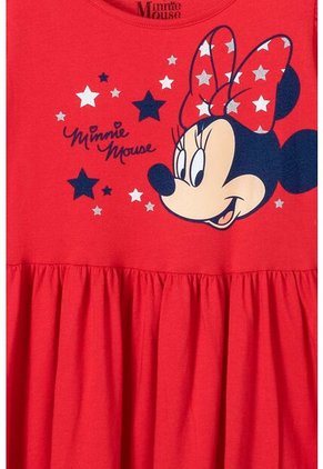 Vestido De Minnie Mouse Manga Sisa Rojo Para Niña 6