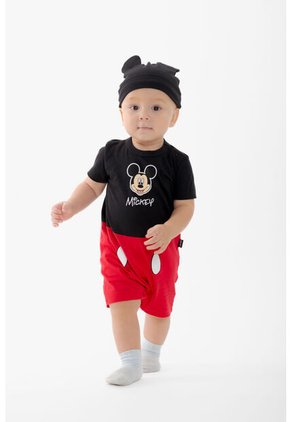 Enterizo De Mickey Mouse Con Broches Multicolor Para Bebé Niño 9-12