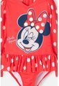Vestido De Baño De Minnie Mouse Rojo Manga Larga Para Niña 2T A 5T 3T de Disney