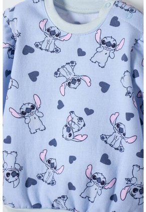 Conjunto De Stitch Pantalón Largo Azul Cielo Para Bebé Niña 9-12