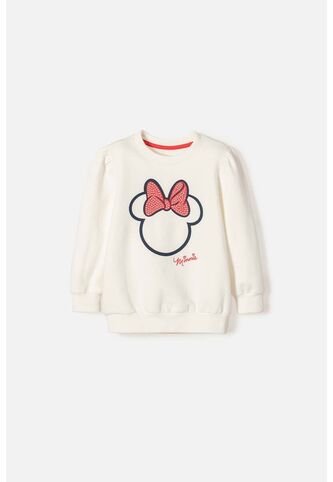 Buzo De Minnie Mouse Cerrado Marfil Para Niña 2T A 5T 2T Disney