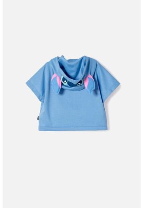Camiseta De Stitch Con Capucha Azul Para Niña 12