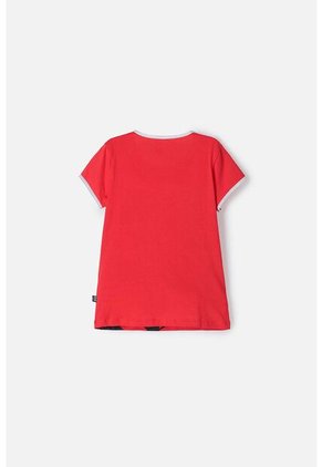 Camiseta De Minnie Mouse Manga Corta Rojo Para Niña 4