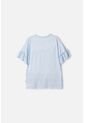 Camiseta De Frozen Manga Corta Azul Cielo Para Niña 4 de Disney