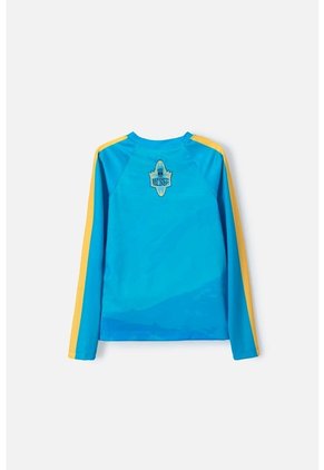 Camiseta De Baño Simpsons Manga Larga Amarillo Y Azul Para Niño 12