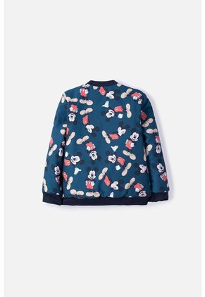Chaqueta De Mickey Mouse Azul Oscura Con Estampado Allover Para Niño 2T A 5T 4T