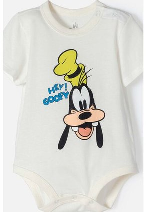 Body De Goofy Marfil Con Ajuste En Entrepierna Para Bebé Niño 6-9
