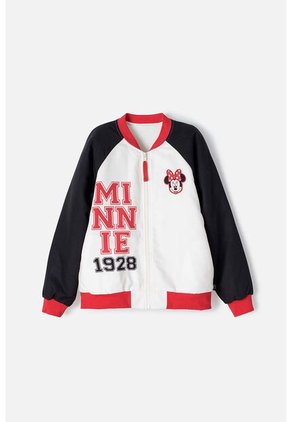 Chaqueta De Minnie Mouse Con Cierre Blanco Y Rojo Para Niña 4