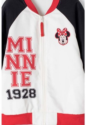 Chaqueta De Minnie Mouse Con Cierre Blanco Y Rojo Para Niña 4