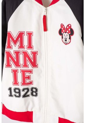 Chaqueta De Minnie Mouse Con Cierre Blanco Y Rojo Para Niña 4