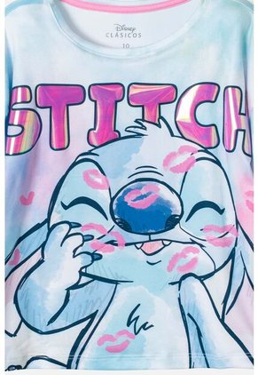 Camiseta De Stich Manga Corta Multicolor Para Niña 10