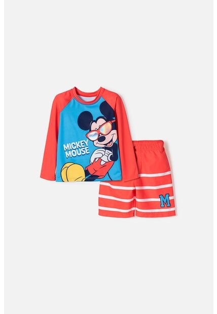 Conjunto De Baño De Mickey Mouse Manga Larga Multicolor Para Niño 2T A 6T 4T