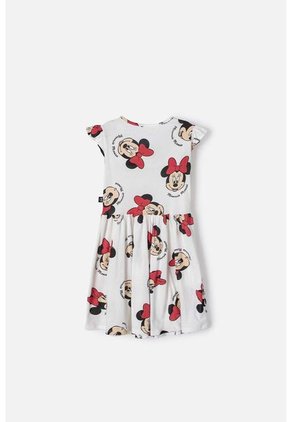 Vestido De Minnie Mouse Manga Corta Multicolor Para Niña 4