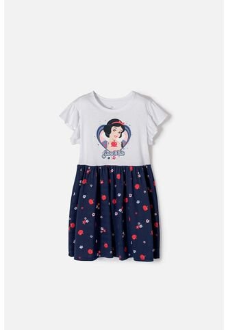 Vestido De Blancanieves Blanco Y Azul De Manga Corta Con Bolero Para Niña 4 Disney