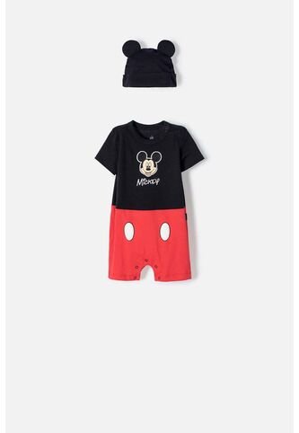 Enterizo De Mickey Mouse Con Broches Multicolor Para Bebé Niño 18-24 Disney