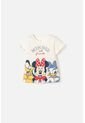 Camiseta De Minnie Mouse Manga Corta Marfil Para Niña 2T A 5T 3T de Disney