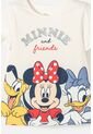 Camiseta De Minnie Mouse Manga Corta Marfil Para Niña 2T A 5T 3T de Disney
