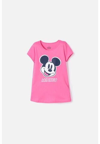 Camiseta De Mickey Mouse Manga Corta Rosada Para Niña 8 Disney