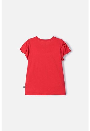 Camiseta De Blancanieves Roja Estampada En Frente Para Niña 4
