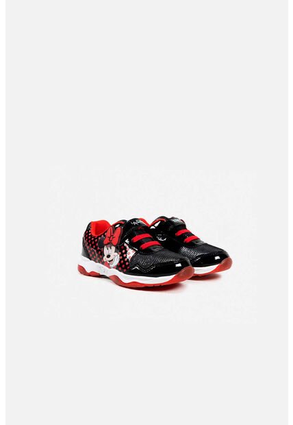 Tenis De Minnie Mouse Con Luces Rojo/negro Para Niña 33