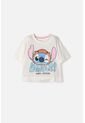 Camiseta De Stitch Y Capybara Manga Corta Marfil Para Niña 8 de Disney