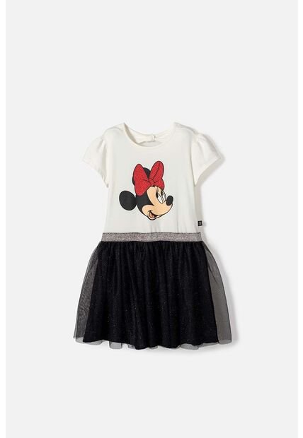 Vestido De Minnie Mouse Con Tull Marfil Para Niña 4