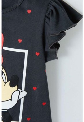 Camiseta De Minnie Mouse Manga Corta Gris Para Niña 2T A 5T 3T
