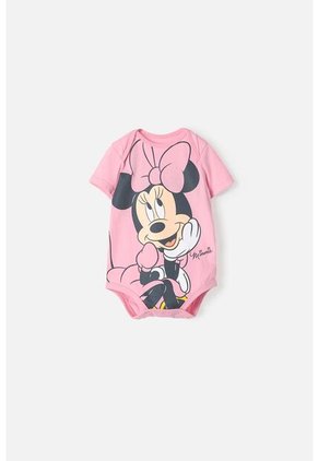 Body De Minnie Mouse Manga Corta Rosado Para Bebé Niña 9-12