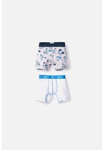 Pack X2 Bóxer De Mickey Mouse Blanco Y Marfil Oscuro Para Niño 2T A 5T 3T Disney