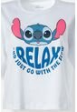 Pijama De Stitch Blanca Y Multicolor De Pantalón Corto Para Mujer S de Disney
