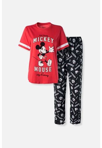 Pijama De Mickey Mouse Con Pantalon Largo Para Mujer M Disney